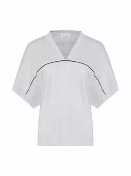 Хлопковый топ с цепью мониль Brunello Cucinelli