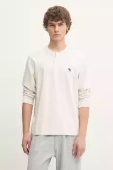 Хлопковый топ с длинными рукавами Abercrombie & Fitch, бежевый