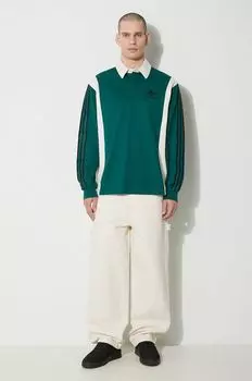 Хлопковый топ с длинными рукавами adidas Originals, зеленый