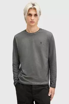 Хлопковый топ с длинными рукавами AllSaints CASA LS CREW, черный