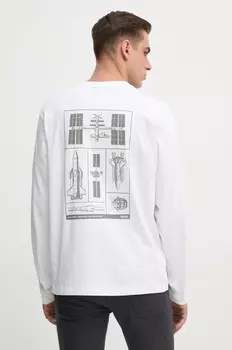 Хлопковый топ с длинными рукавами Boss Orange, белый