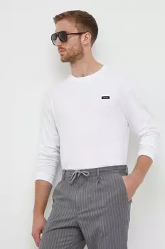 Хлопковый топ с длинными рукавами Calvin Klein, белый