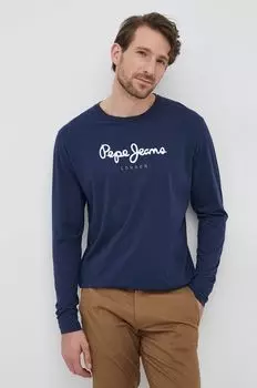Хлопковый топ с длинными рукавами EGGO LONG N Pepe Jeans, темно-синий