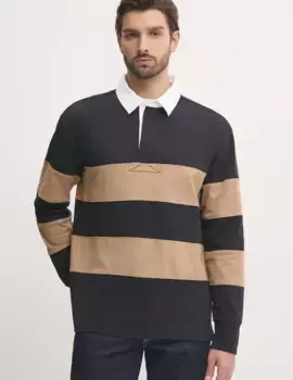 Хлопковый топ с длинными рукавами Gant, черный