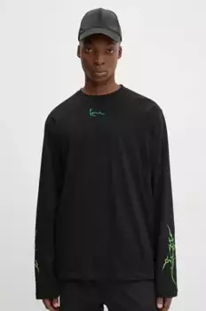 Хлопковый топ с длинными рукавами Karl Kani, черный