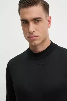 Хлопковый топ с длинными рукавами Karl Lagerfeld, черный