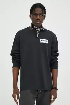 Хлопковый топ с длинными рукавами Levi's, серый