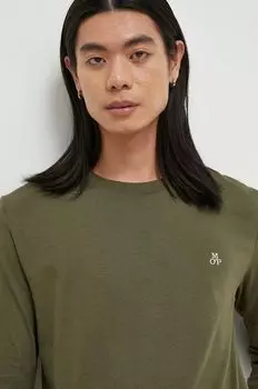 Хлопковый топ с длинными рукавами Marc O'Polo, зеленый