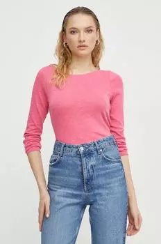 Хлопковый топ с длинными рукавами Marc O'Polo, розовый