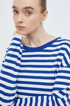 Хлопковый топ с длинными рукавами Marc O'Polo, синий