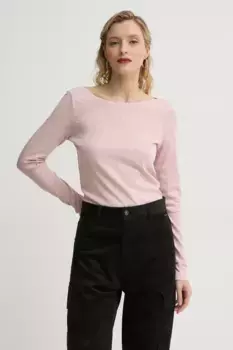 Хлопковый топ с длинными рукавами Marc O'Polo, розовый