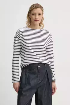 Хлопковый топ с длинными рукавами Marc O'Polo, белый