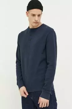 Хлопковый топ с длинными рукавами Superdry, темно-синий