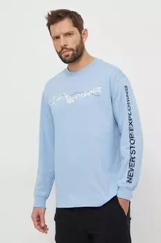 Хлопковый топ с длинными рукавами The North Face, синий