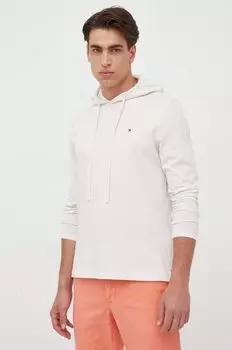 Хлопковый топ с длинными рукавами Tommy Hilfiger, бежевый
