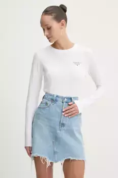 Хлопковый топ с длинными рукавами Tommy Jeans, белый