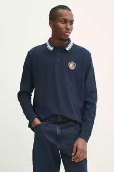 Хлопковый топ с длинными рукавами Tommy Jeans, темно-синий