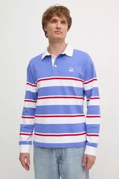 Хлопковый топ с длинными рукавами United Colors of Benetton, фиолетовый