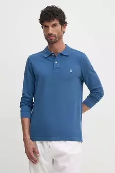 Хлопковый топ с длинными рукавами United Colors of Benetton, синий