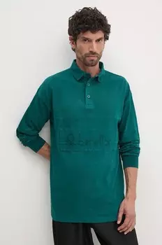 Хлопковый топ с длинными рукавами United Colors of Benetton, зеленый