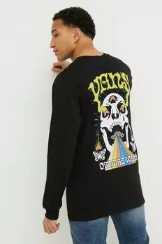 Хлопковый топ с длинными рукавами Vans, черный