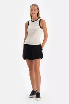 Хлопковый топ с контрастами Dagi, черный