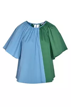 Хлопковый топ с короткими рукавами Brynn цвета гиацинтовой сосны Crosby By Mollie Burch