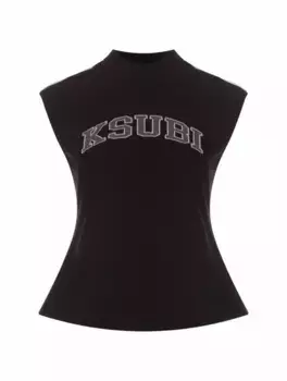 Хлопковый топ с логотипом Ksubi, черный