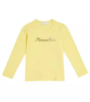 Лонгслив с логотипом Monnalisa, желтый