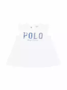 Хлопковый топ с логотипом Ralph Lauren, белый