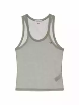 Хлопковый топ с логотипом Victoria Beckham, зелёный