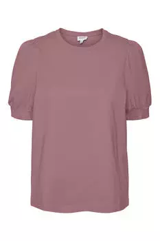 Хлопковый топ с объемными рукавами Vero Moda, фиолетовый