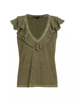 Хлопковый топ с оборками Ellerie Veronica Beard