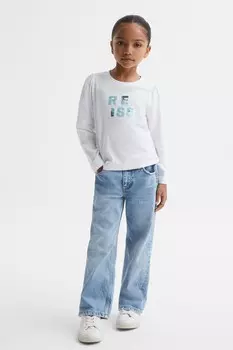 Хлопковый топ с пайетками Reiss, белый