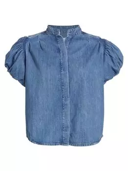 Хлопковый топ с пышными рукавами Frame