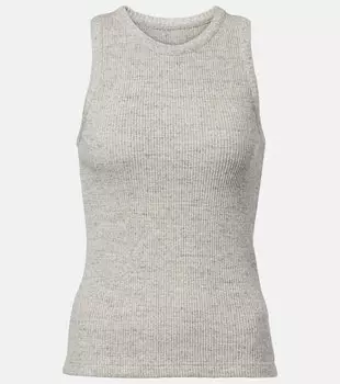 Хлопковый топ с рубчиком Bottega Veneta, Nickel Melange