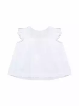 Хлопковый топ с рюшами Il Gufo, белый