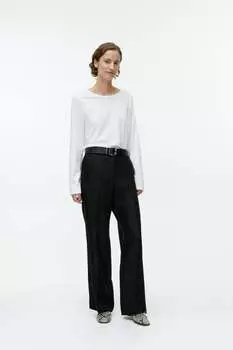 Хлопковый топ с широким вырезом H&M, белый