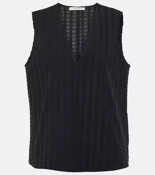 Хлопковый топ с тиснением Phoebe Asceno, черный