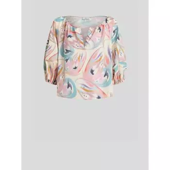 Хлопковый топ с узором «Крылья бабочки» ETRO, бежевый