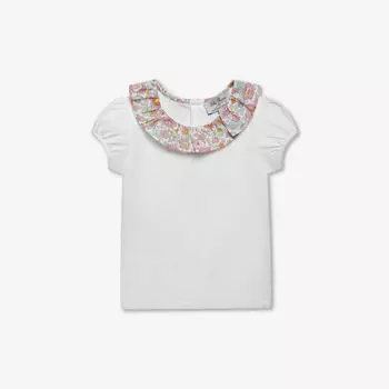 Хлопковый топ с воротником ива betsy 2-11 лет Trotters, белый