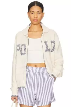Хлопковый топ с воротником Polo Ralph Lauren, cream & blue multi