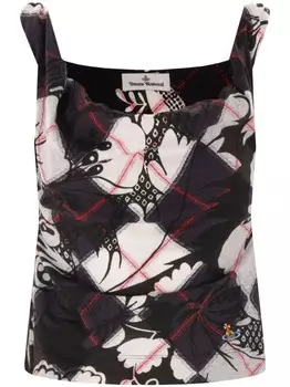 Хлопковый топ с вышитыми шарами Vivienne Westwood, серый