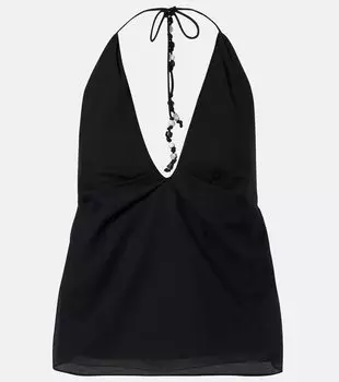 Хлопковый топ с запахом Azura SIR, черный