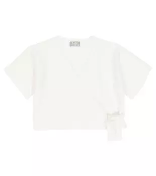 Хлопковый топ с запахом Il Gufo, белый