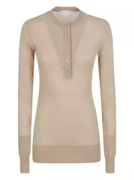 Хлопковый топ с застежкой на пуговицы STELLA MCCARTNEY, нейтральный