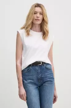 Хлопковый топ Sisley, белый
