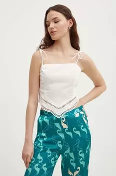 Хлопковый топ Sisley, бежевый