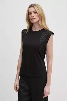 Хлопковый топ Sisley, черный