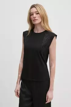 Хлопковый топ Sisley, черный
